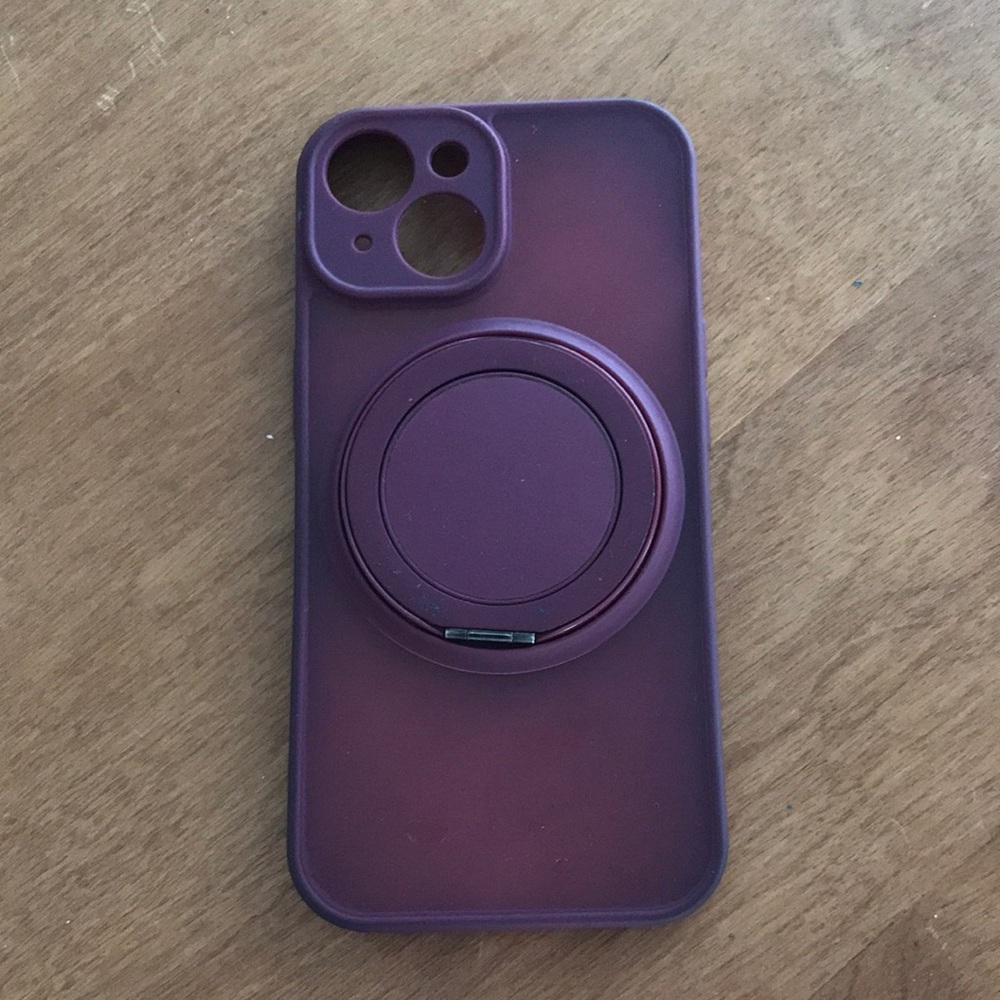 Magnetic Ring Grip Phone Case - Deep Purple